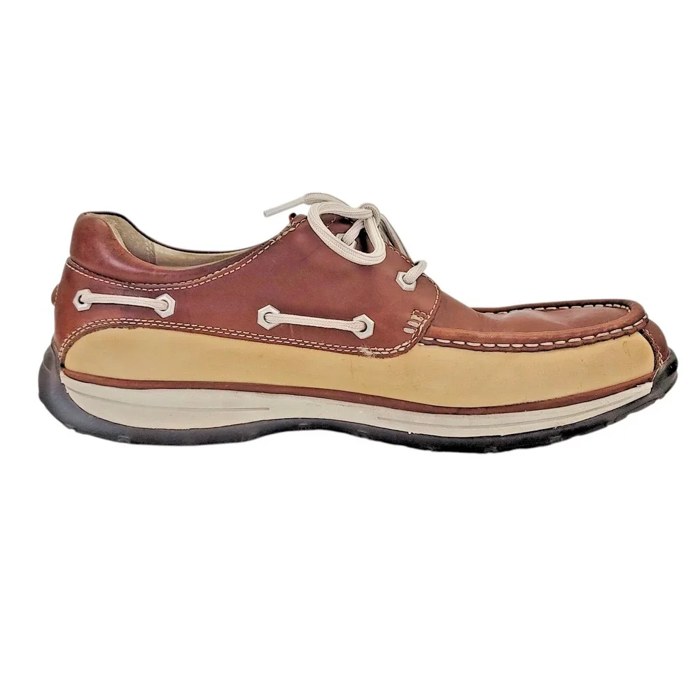 Rockport I. Travel Men's Brown‎ Leather Schooner Deck Boat Shoes Size 13 M